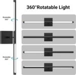 Tipace Black Wall Sconce for Bathroom 39.4IN Vanity Light Fixture 5500K Indoor Bathroom Sconce Over Mirror 360° Rotate for Living Room,Bedroom,Hallway - Image 5