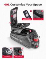 KEMIMOTO Bike Bag 40L EVA Hard Shell, Upgraded Ebike Rear Rack Bag with Waterproof Cover, Bicycle Trunk with Multi-layer Insulation for Commuter Travel Outdoor - Image 3