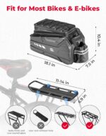 KEMIMOTO Bike Bag 40L EVA Hard Shell, Upgraded Ebike Rear Rack Bag with Waterproof Cover, Bicycle Trunk with Multi-layer Insulation for Commuter Travel Outdoor - Image 5