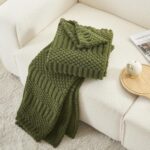 lifein Green Throw Blanket for Couch - Soft Boho Bed Throw Blanket, Fleece Cozy Blanket, Cute Fluffy Lightweight Blankets&Throws for Sofa,Chair,Home Decor,Woman(60 * 80",Green) - Image 3