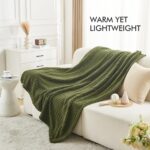 lifein Green Throw Blanket for Couch - Soft Boho Bed Throw Blanket, Fleece Cozy Blanket, Cute Fluffy Lightweight Blankets&Throws for Sofa,Chair,Home Decor,Woman(60 * 80",Green) - Image 4