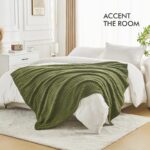 lifein Green Throw Blanket for Couch - Soft Boho Bed Throw Blanket, Fleece Cozy Blanket, Cute Fluffy Lightweight Blankets&Throws for Sofa,Chair,Home Decor,Woman(60 * 80",Green) - Image 5