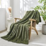 lifein Green Throw Blanket for Couch - Soft Boho Bed Throw Blanket, Fleece Cozy Blanket, Cute Fluffy Lightweight Blankets&Throws for Sofa,Chair,Home Decor,Woman(60 * 80",Green) - Image 6