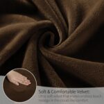 MOSAYT Velvet Dining Chair Covers Set of 4 - Soft Stretch Slipcovers with Thick Removable Fabric for Parsons Chairs, Washable Seat Protectors for Kitchen, Banquet & Home Decor, Coffee - Image 4