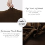 MOSAYT Velvet Dining Chair Covers Set of 4 - Soft Stretch Slipcovers with Thick Removable Fabric for Parsons Chairs, Washable Seat Protectors for Kitchen, Banquet & Home Decor, Coffee - Image 6