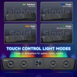 Jeecoo A40 Bluetooth Computer Speakers with Clear Sound, USB Plug & Play PC Speakers with LED Light, Computer Sound Bar with Switch Button for Desktop Laptop Monitor (USB-C Adapter Included) - Image 7