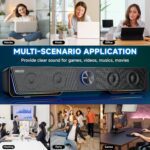 Jeecoo A40 Bluetooth Computer Speakers with Clear Sound, USB Plug & Play PC Speakers with LED Light, Computer Sound Bar with Switch Button for Desktop Laptop Monitor (USB-C Adapter Included) - Image 8