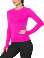 MathCat Workout Shirts for Women Long Sleeve, Workout Tops for Women, Quick Dry Gym Athletic Tops，Seamless Yoga Shirts - Image 5