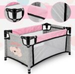 deAO Baby Doll Accessories Baby Doll Playset Furniture Set Baby Doll Crib High Chair Diaper Bag Nursery Playset Pretend Play Role Play Set Christmas Birthday Gifts for Kids Girls Boys - Image 5