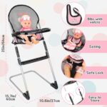 deAO Baby Doll Accessories Baby Doll Playset Furniture Set Baby Doll Crib High Chair Diaper Bag Nursery Playset Pretend Play Role Play Set Christmas Birthday Gifts for Kids Girls Boys - Image 7