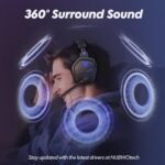 NUBWO Wireless Gaming Headset with Mic for Ps5 Ps4 PC, Zero Interference, 100-Hour Battery All-Day Play, 23ms Sync​ for Fortnite & Call of Duty/FPS Gamers, Triple Mode All Devices Compatible - Blue - Image 5