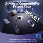 NUBWO Wireless Gaming Headset with Mic for Ps5 Ps4 PC, Zero Interference, 100-Hour Battery All-Day Play, 23ms Sync​ for Fortnite & Call of Duty/FPS Gamers, Triple Mode All Devices Compatible - Blue - Image 8