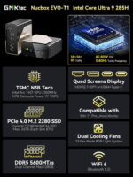 GMKtec AI Mini PC Ultra 9 285H (Turbo 5.4GHz) 96GB DDR5 2TB PCIe 4.0 SSD Mini Gaming Computer 3X M.2 Expansion Slots, Oculink, Quad Screen 8K Display EVO-T1 - Image 3