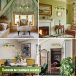 2 Light Bathroom Lighting Fixtures Over Mirror, Vintage Wall Sconces with Glass Shade Green Vanity Lights Mid Century Wall Sconce Light Gold Wall Lighting for Bedroom Living Room Hallway - Image 3