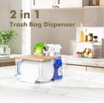Trash Bag Dispenser Holder - 2 in 1 Clear Acrylic Plastic Garbage Bags Container With Bamboo Lid Storage Box for Kitchen Pantry Laundry Room Organization, Large Trash Bag Organizer Under Sink - Image 4