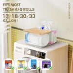 Trash Bag Dispenser Holder - 2 in 1 Clear Acrylic Plastic Garbage Bags Container With Bamboo Lid Storage Box for Kitchen Pantry Laundry Room Organization, Large Trash Bag Organizer Under Sink - Image 5