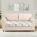 SearchI Stretch Printed Sofa Couch Cushion Covers Replacement Chair Cushion Slipcovers Seat Cover Furniture Protector Sofa Slipcover Soft with Elastic Bottom(Medium, Geometric Stripe) - Image 3