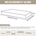 SearchI Stretch Printed Sofa Couch Cushion Covers Replacement Chair Cushion Slipcovers Seat Cover Furniture Protector Sofa Slipcover Soft with Elastic Bottom(Medium, Geometric Stripe) - Image 4