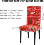Hiflyer Christmas Chair Covers Set of 6, Christmas Seat Covers Kitchen Chair Covers for Dining Chairs, Santa Chair Covers Christmas Decorations Clearance, Forros para Sillas De Comedor (6, Red B) - Image 3