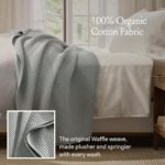 BOLL & BRANCH Waffle Bed Blanket - King/Cal King, White - Luxury 100% Organic Cotton - Soft, Lightweight and Breathable - Textured Waffle Weave - Image 3