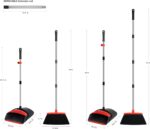 Broom and Dustpan Set, Broom with Dustpan Combo Set 54-in Long Adjustable Handle with Dust Pan Combo Teeth for Home Office Kitchen Lobby Floor Pet Hair Indoor&Outdoor Cleaning - Image 3