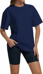 Women Oversized T Shirts Summer Casual Crewneck Short Sleeve Basic Tops Cotton Loose Fit Clothes - Image 3