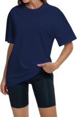 Women Oversized T Shirts Summer Casual Crewneck Short Sleeve Basic Tops Cotton Loose Fit Clothes - Image 6