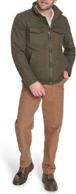 Levi's mens Stand Collar Cotton Military Jacket With Hidden Hood - Image 6