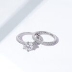 Amazon Essentials Platinum or Gold Plated Sterling Silver Round Ring Set made with Infinite Elements Zirconia - Image 7