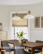 Gold Glass Pendant Lights Kitchen Island, 12in, Modern Kitchen Pendant Lights Fixture, Farmhouse Pendant Lighting for Dining Room Bedroom Bar Sink, 2 Pack - Image 4