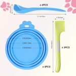 Cat Food Can Covers Lids, Can Lids For Dog Food, Pet Food Can Covers 10Pcs - Universal Most Standard Size Silicone Lid Saver Toppers with Spoon Spatula for Pet Wet & Canned Food Storage (Blue SET) - Image 3