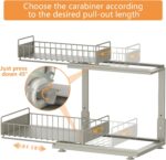 Under Sink Organizer, High Adjustable 2 Tier Under Kitchen Sink Organizer, Multi-Purpose Storage Shelf for Kitchen Bathroom Cabinet, Gray - Image 6