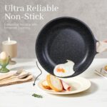 23-Piece Nonstick Pots and Pans Set – Granite Cookware Set, PFOA-Free – Includes Frying Pans, Saucepans, Griddle, Egg Pan – Induction, Gas, Electric Compatible – Black - Image 4