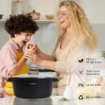 23-Piece Nonstick Pots and Pans Set – Granite Cookware Set, PFOA-Free – Includes Frying Pans, Saucepans, Griddle, Egg Pan – Induction, Gas, Electric Compatible – Black - Image 9