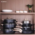 23-Piece Nonstick Pots and Pans Set – Granite Cookware Set, PFOA-Free – Includes Frying Pans, Saucepans, Griddle, Egg Pan – Induction, Gas, Electric Compatible – Black - Image 10