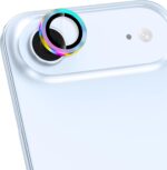 for iPhone Air Camera Lens Protector, Individual Metal Ring Tempered Glass Lens Cover,[Strong Adsorption] Scratch Resistant Thin HD Clear Lens Cover,1 Set-Colorful - Image 3