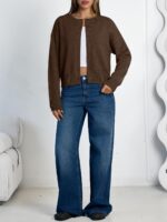 LILLUSORY Womens Cropped Cardigan Sweaters Lightweight Fall Crop Cotton Knit Y2k Outfits Fashion Button Up Clothes 2025 - Image 7