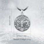 Vito 925 Sterling Silver Viking Necklace for Women Men, Viking Dragon/Wolf/Horse/Tree of Life Pendant Norse Amulet Nordic Jewelry for Men - Image 7