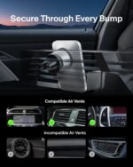 Belkin MagSafe Vent Mount Pro - MagSafe Phone Mount for Car, Magnetic Phone Holder Compatible with iPhone 17, 16, 15, Series, 14 Series, Pixel 10, and More - Gray - Image 5