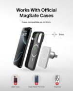 Belkin MagSafe Vent Mount Pro - MagSafe Phone Mount for Car, Magnetic Phone Holder Compatible with iPhone 17, 16, 15, Series, 14 Series, Pixel 10, and More - Gray - Image 6