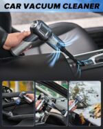 Saker Car Vacuum Portable Cordless, Foldable Mini Handheld Vacuum Cordless and Air Duster 17000PA High Power Vacuum Cleaners for Home,Cars,Office Cleaning HL133 Silver - Image 5