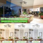 Brushed Nickle Hallway Light Fixtures, 2-Light Modern Farmhouse Flush Mount Ceiling Lights, 2-Pack Chrome Kitchen Light Fixtures, Square Close to Ceiling Lights for Bedroom Living Room Entryway - Image 5