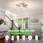 Brushed Nickle Hallway Light Fixtures, 2-Light Modern Farmhouse Flush Mount Ceiling Lights, 2-Pack Chrome Kitchen Light Fixtures, Square Close to Ceiling Lights for Bedroom Living Room Entryway - Image 6