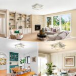 Brushed Nickle Hallway Light Fixtures, 2-Light Modern Farmhouse Flush Mount Ceiling Lights, 2-Pack Chrome Kitchen Light Fixtures, Square Close to Ceiling Lights for Bedroom Living Room Entryway - Image 8