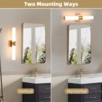 Modern Wall Sconce 22 Ihch Gold Bathroom Sconces LED Wall Lighting Fixtures with Acrylic Shade Hardwired Long Vanity Lights Over Mirror for Bedroom Living Room Hallway - Image 6
