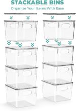 Sorbus Medium Clear Plastic Storage Bins with Lids, Clear Stackable Storage Bins, Laundry Room Organizer Bins, Office, Classroom, Playroom, Bathroom, Laundry Room Organization and Storage (4 Pack) - Image 5