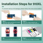 910XL 910 8020 Ink Cartridges Replacement for HP 910 Ink Cartridges Combo Pack HP910XL/910 Multipack for OfficeJet Pro Series 8020 8015 8025 8010 8018 8022 8028 8030 8035 Printer - Image 5