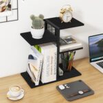 ELITEROO Desktop Bookshelf, 4 Tier Wood Desk Organizer Shelf, Tabletop Storage Shelf Rack for Office Supplies, Desk Decorations for Women Office, Rustic Black - Image 3