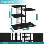 ELITEROO Desktop Bookshelf, 4 Tier Wood Desk Organizer Shelf, Tabletop Storage Shelf Rack for Office Supplies, Desk Decorations for Women Office, Rustic Black - Image 4