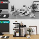 ELITEROO Desktop Bookshelf, 4 Tier Wood Desk Organizer Shelf, Tabletop Storage Shelf Rack for Office Supplies, Desk Decorations for Women Office, Rustic Black - Image 5